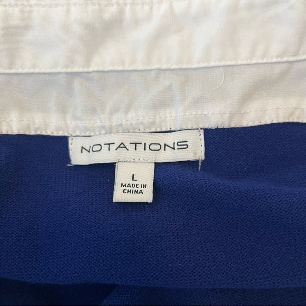 Notations Women's Embellished Point-Collar Sweater L - Picture 5 of 6